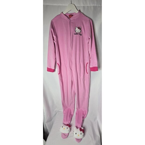 Hello Kitty 2012 Footed Pajamas Pink One Piece Jumpsuit Size Small- RARE HTF - Picture 9 of 10
